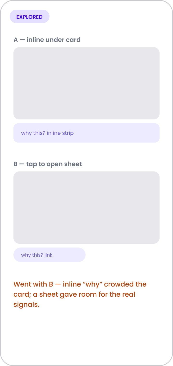 Explored 'why' placement.