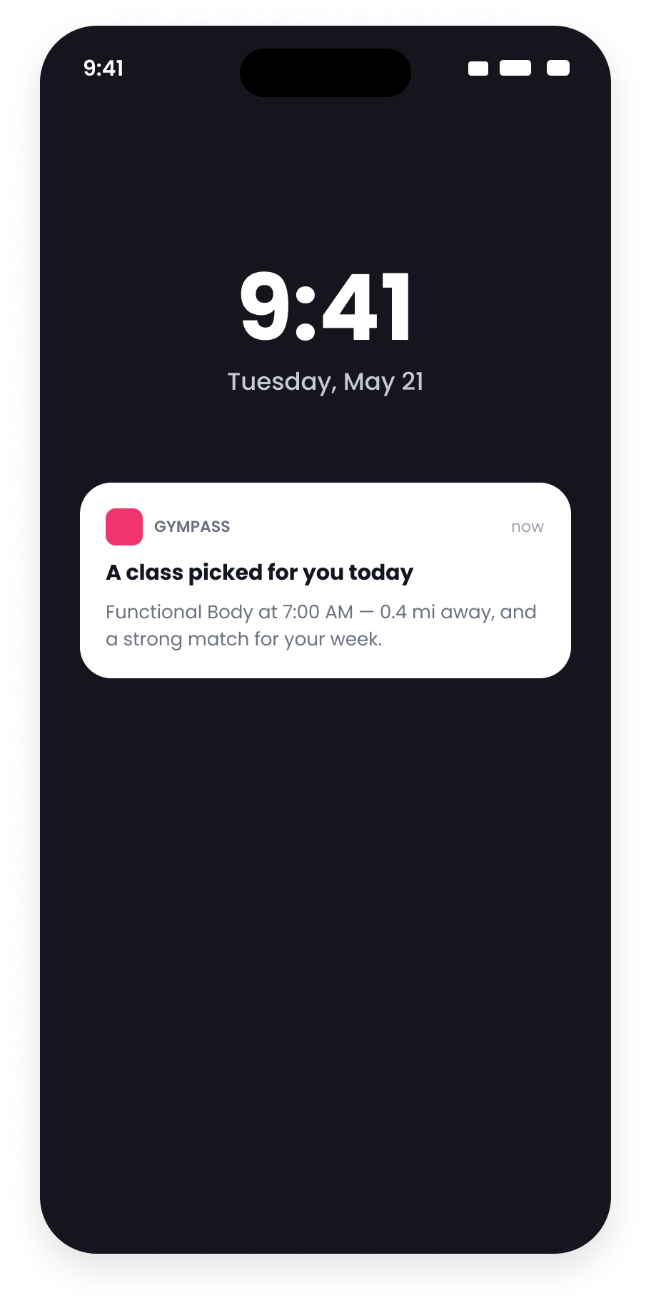 Recommendation push notification.